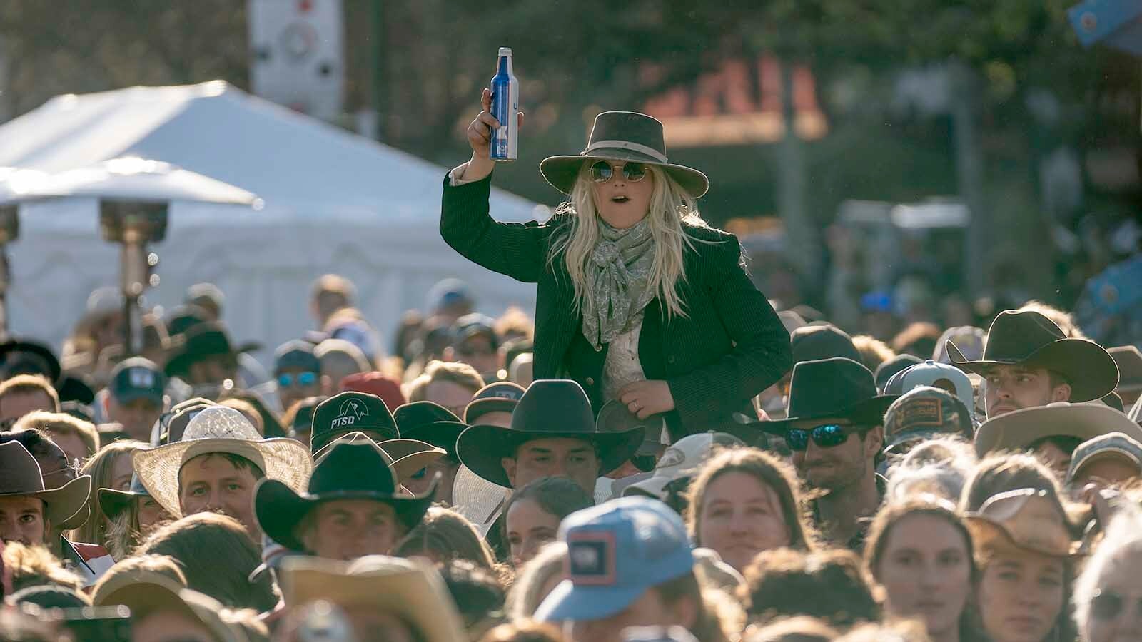 Country music fans pack the Million Dollar Music fest at The Cowboy in Jackson, Wyoming.