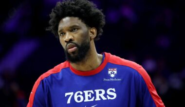 Joel Embiid returns to practice in limited role, timeline for return still unclear