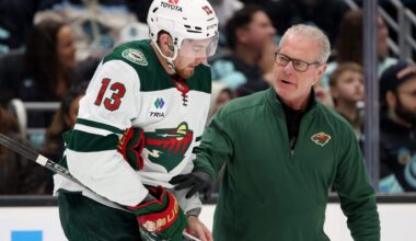 Wild’s Yakov Trenin, NHL’s hits leader, leaves Game 2 after crushing check by Colin Blackwell