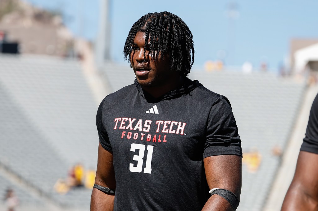 David Bailey (31) warms up before the college football game between the Texas Tech Red Raiders and the Arizona State Sun Devils on October 17, 2025 at Mountain America Stadium in Tempe, Arizona.