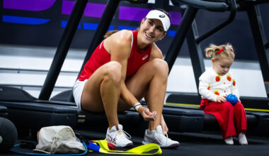 Bencic has a new favorite ball girl -- her daughter Bella
