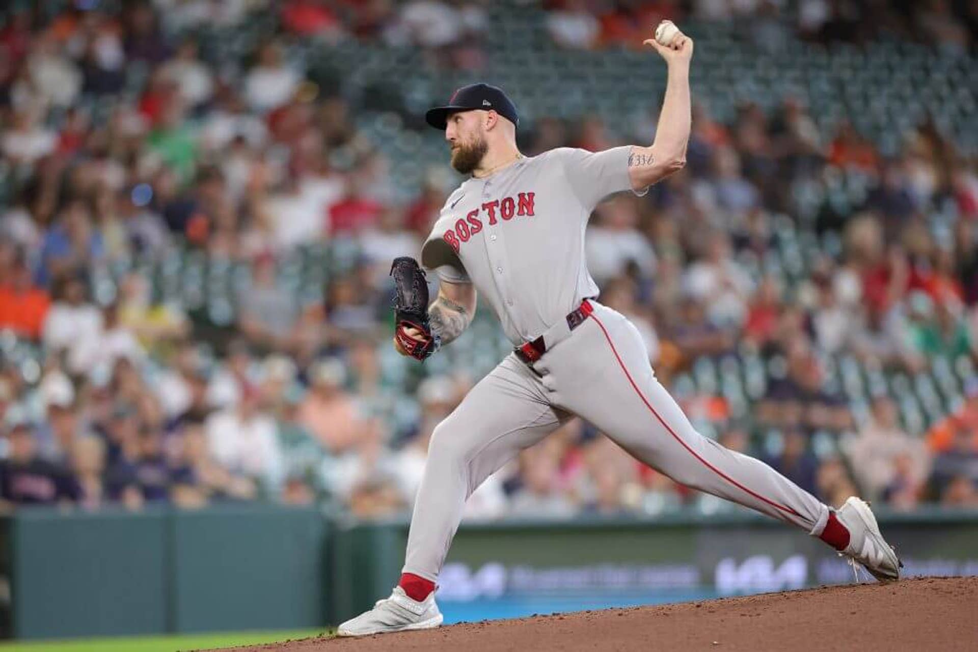 Garrett Crochet pitches in the first inning.
