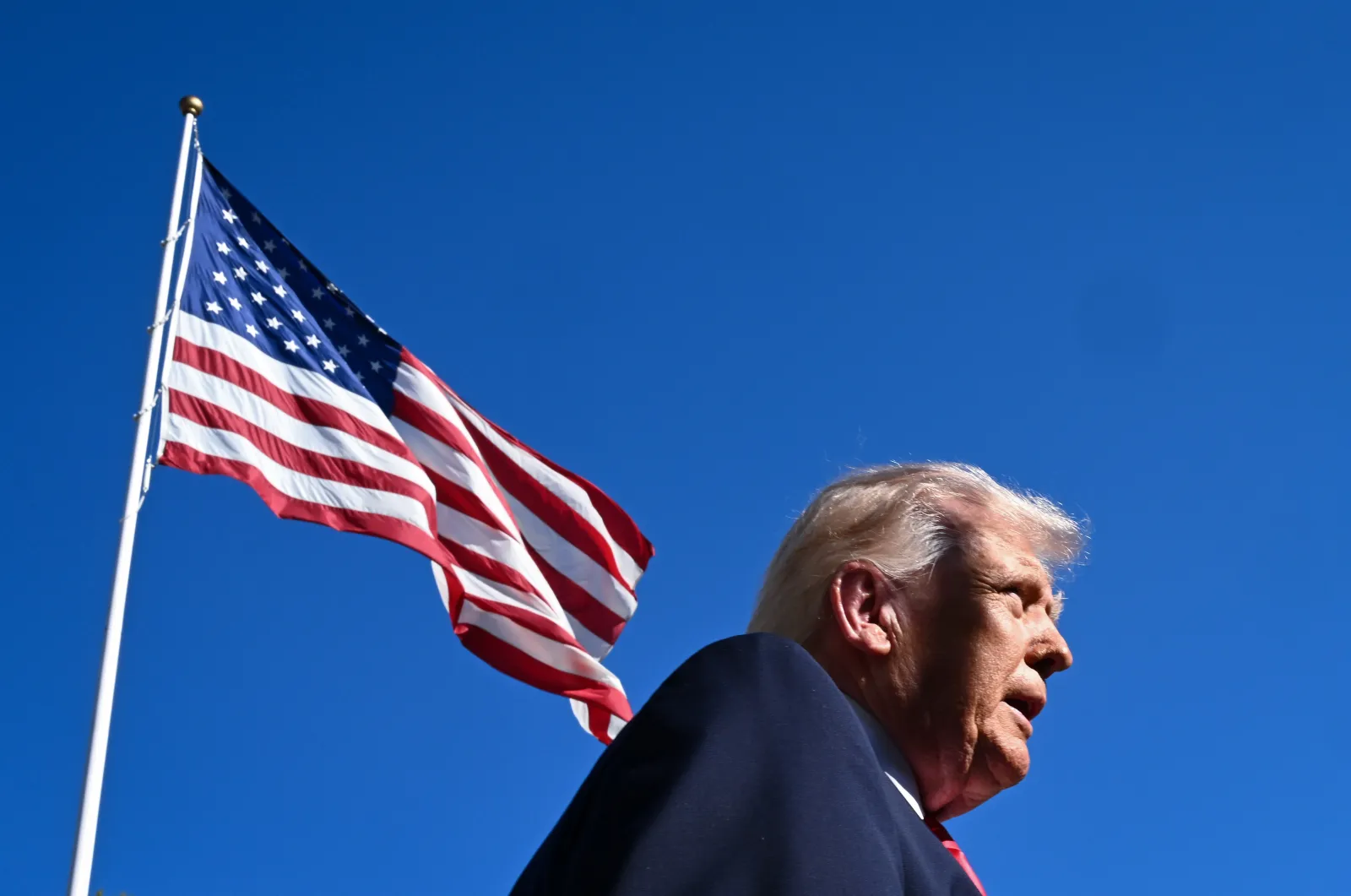 President Donald Trump prepares to depart from the White House on April 11, 2026 in Washington, DC.