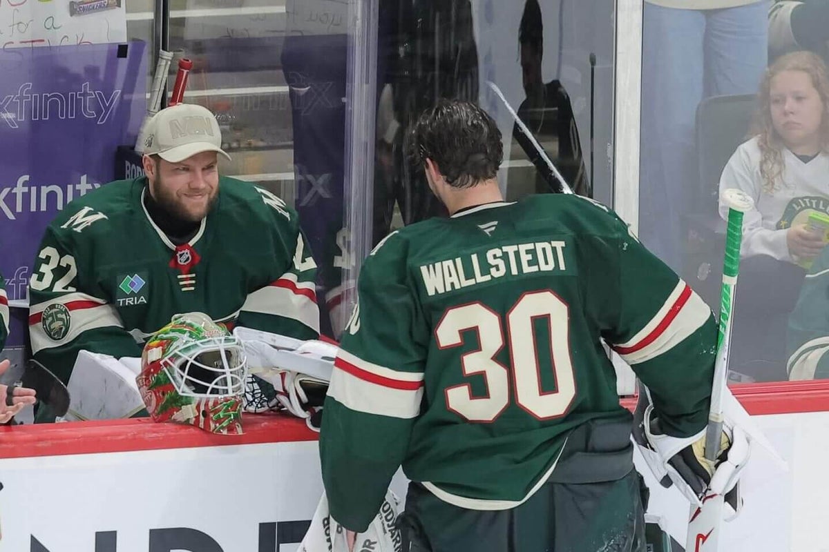 Why was Wild’s Jesper Wallstedt wearing a jersey with his name misspelled?