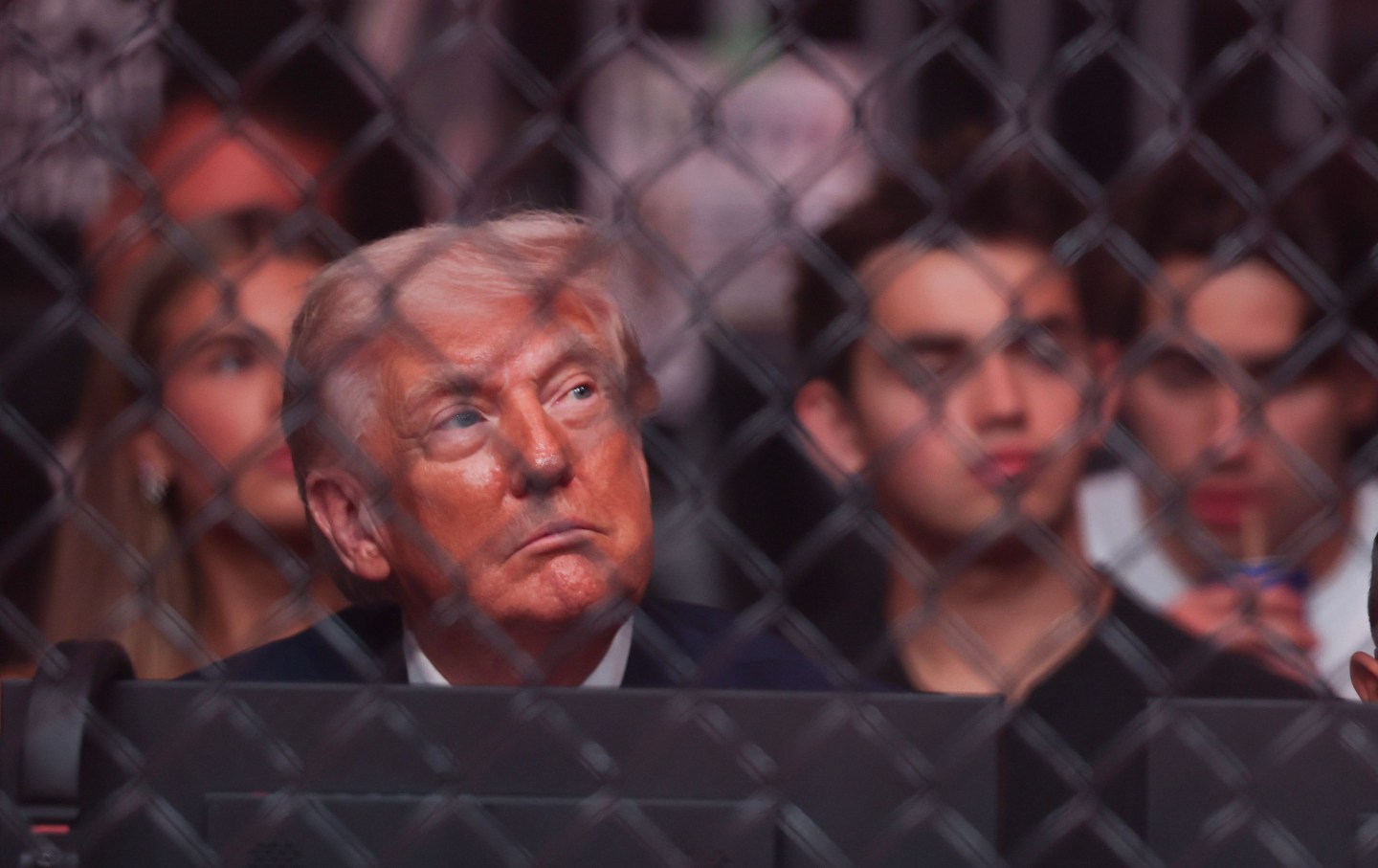 Donald Trump attends UFC 327 at Kaseya Center on April 11, 2026 in Miami, Florida