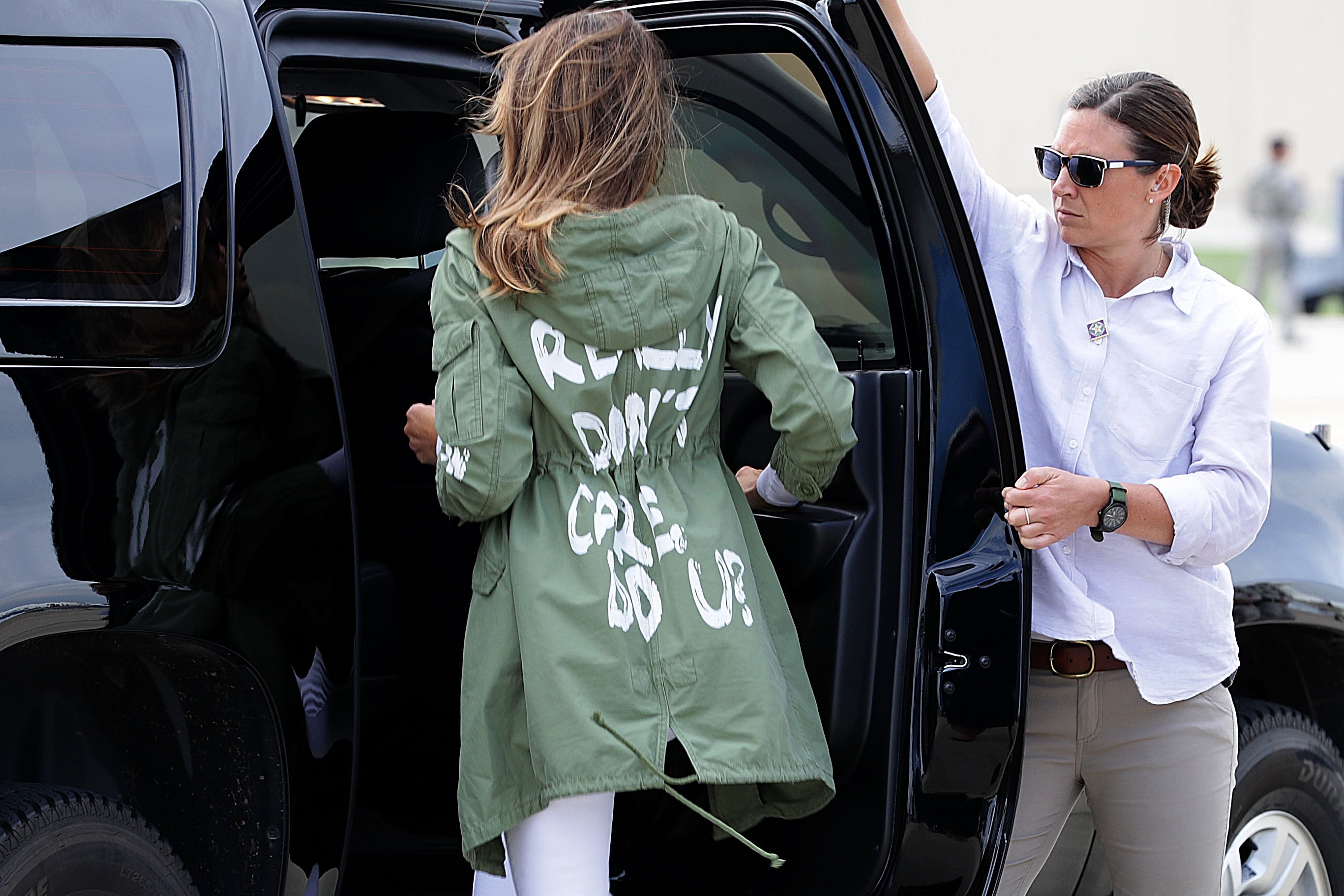 Melania Trump wore an infamous green jacket in 2018 while traveling to Upbring New Hope Children's Center