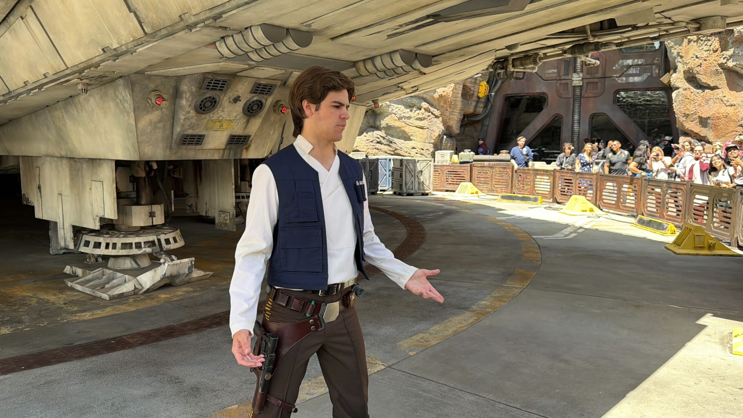 Han Solo and Chewbacca Meet and Greet in Star Wars: Galaxy's Edge in Disneyland