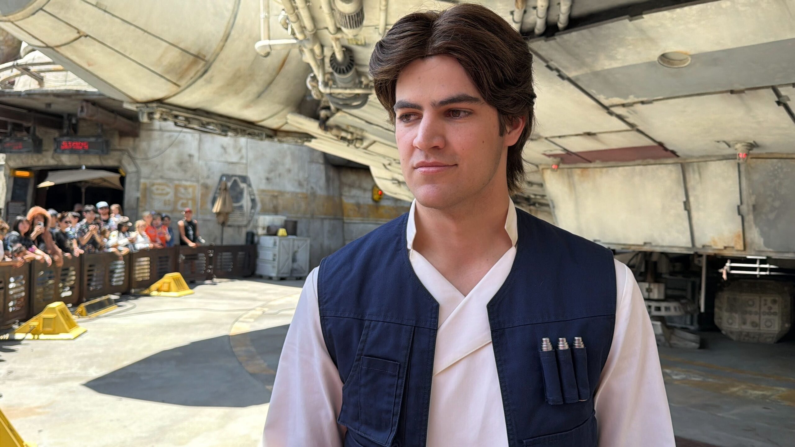 Han Solo and Chewbacca Meet and Greet in Star Wars: Galaxy's Edge in Disneyland