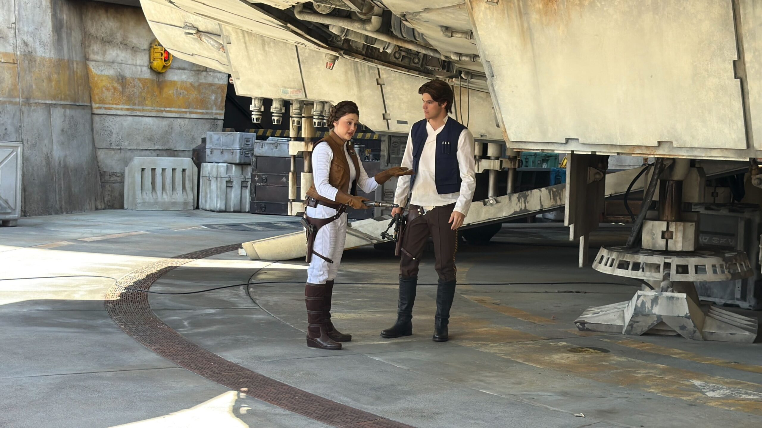 Han Solo and Chewbacca Meet and Greet in Star Wars: Galaxy's Edge in Disneyland