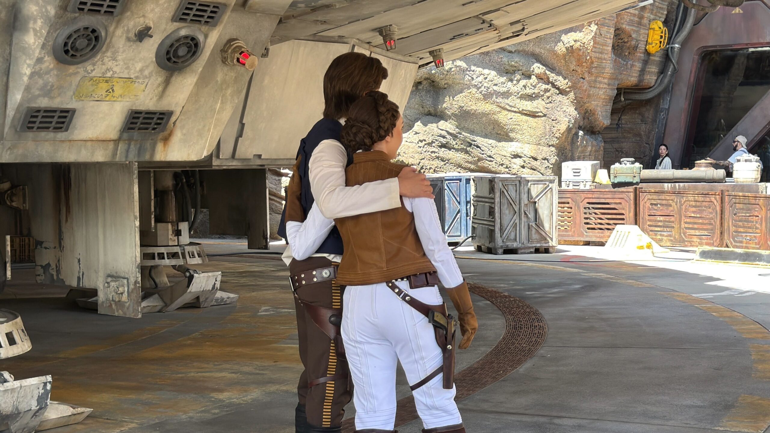 Han Solo and Chewbacca Meet and Greet in Star Wars: Galaxy's Edge in Disneyland
