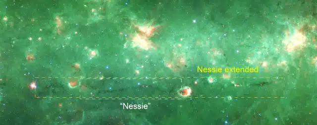 Infrared View Of “nessie”, A Thin, Elongated Filament In The Milky Way.