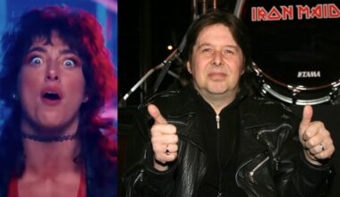 Lizzy Rain in 2026, next to a picture of Clive Burr