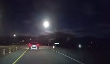 A suspected fireball lights up the night sky over Tooele County, Utah, early Thursday, April 23, 2026.