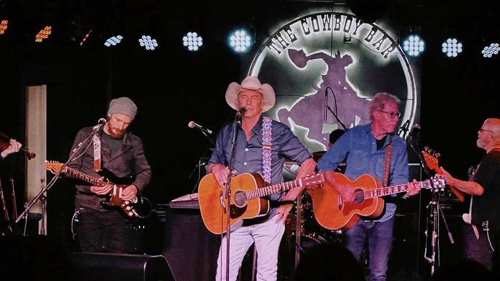 Kevin Costner and Modern West Band perform at the Million Dollar Cowboy Bar in Jackson, Wyoming, in October 2023.