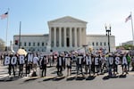 Demonstrators rally in support of birthright citizenship outside the US Supreme Court as President Donald Trump attends oral arguments in Washington, D.C., on April 1.
