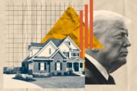 President Donald Trump; home exterior; graph lines