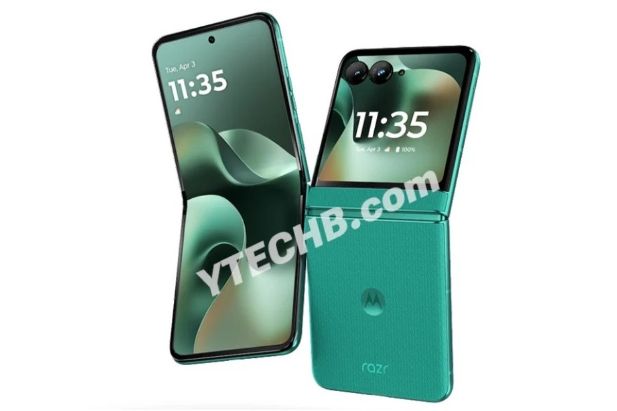 Leaked Motorola Razr (2026) image in Pantone Sporting Green