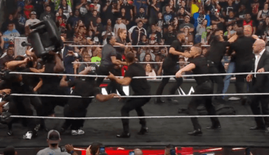 BROCK LESNAR AND OBA FEMI ARE THROWING FURNITURE