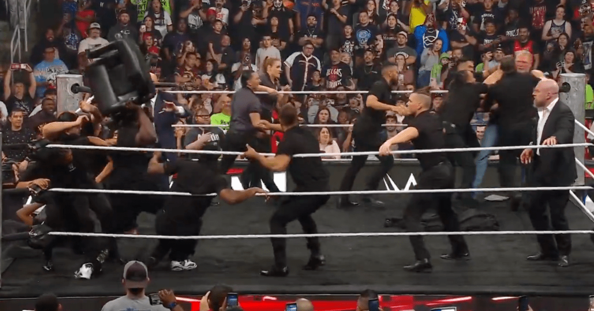 BROCK LESNAR AND OBA FEMI ARE THROWING FURNITURE