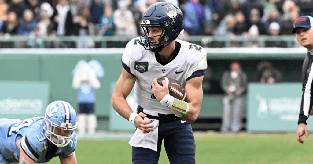 UConn QB Joe Fagnano in the 2024 Fenway Bowl