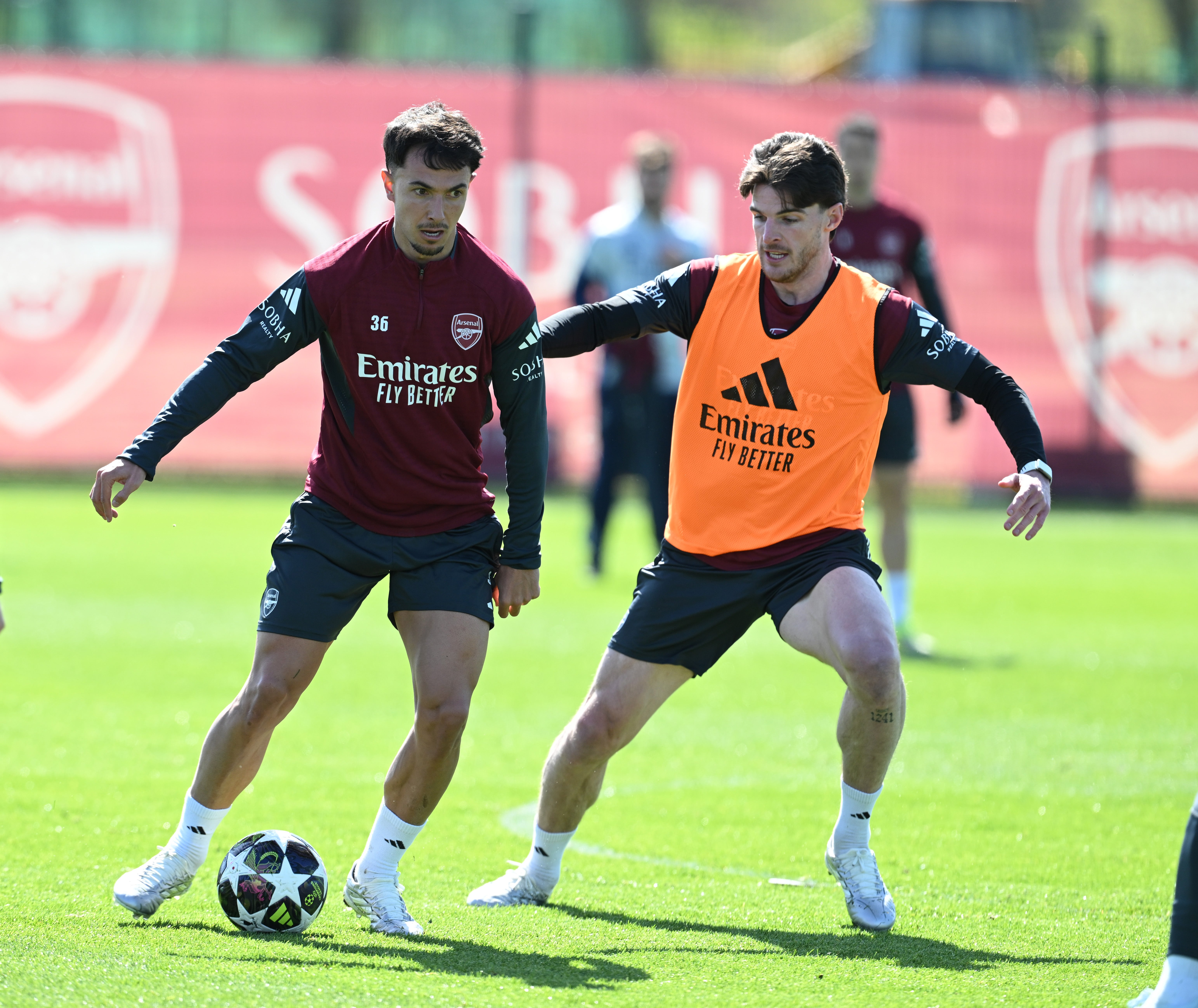 Declan Rice (right) is back in contention for Arsenal