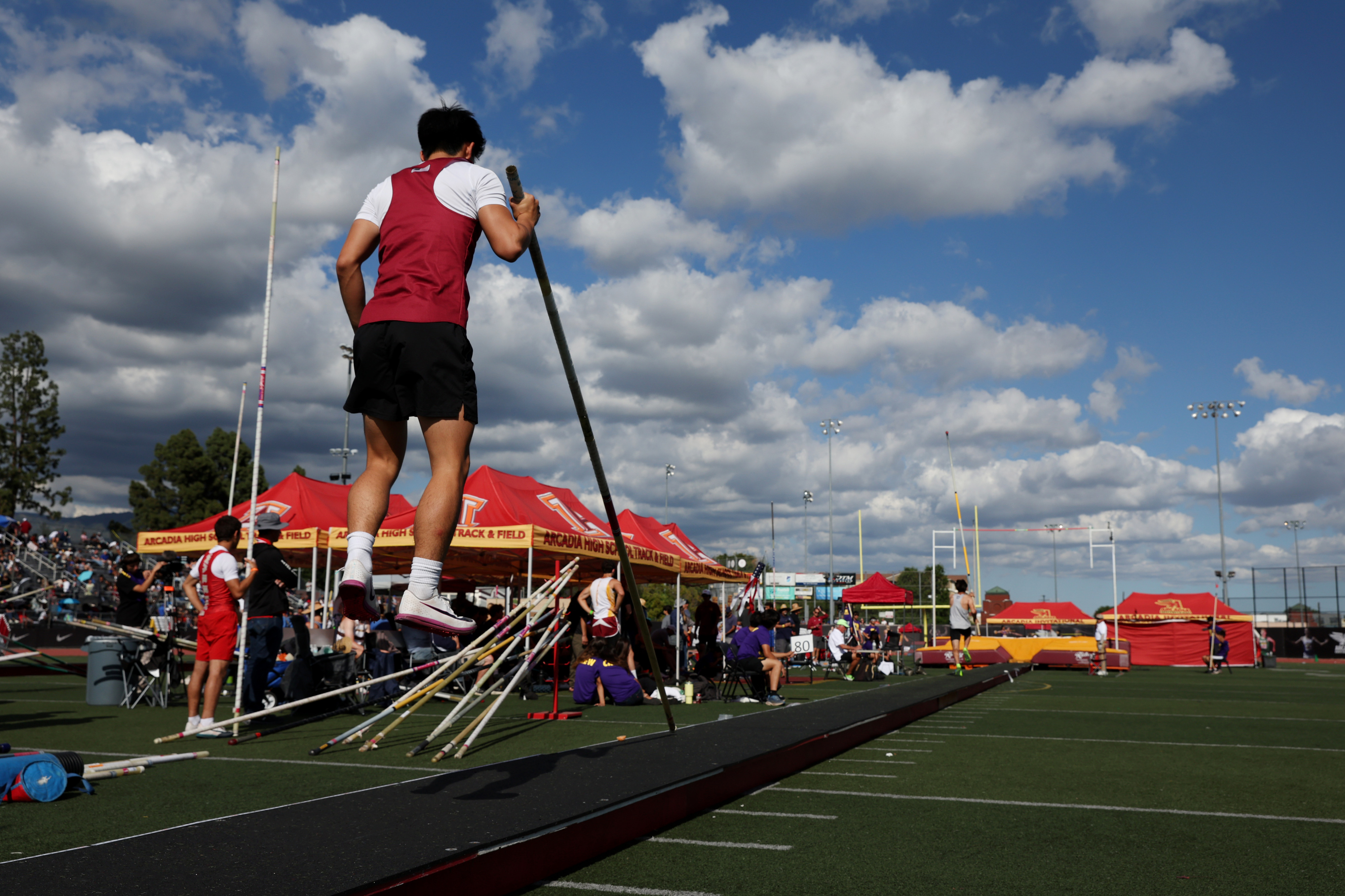 Rio Hondo Prepâs Braeden Yokoyama leaps in the air before...