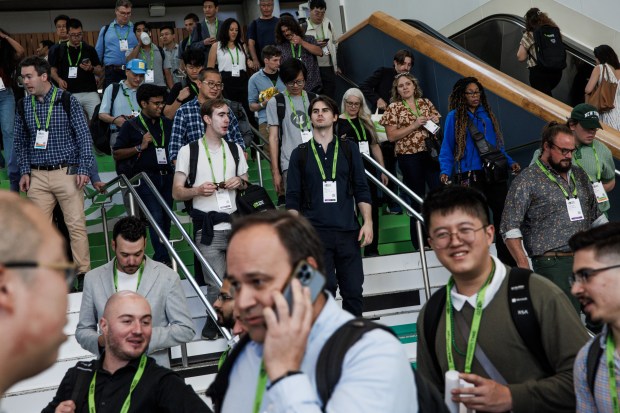 People attend the Nvidia GTC 2026 conference at the San Jose McEnery Convention Center in San Jose on Thursday, March 19, 2026. (Dai Sugano/Bay Area News Group)
