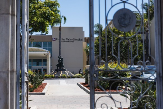 Paradise Valley Hospital, as seen in National City on Friday, April 10, 2026. (Kristian Carreon / The San Diego Union-Tribune)