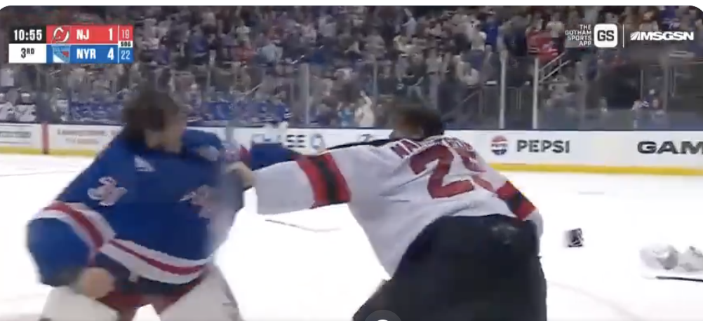 Igor Shesterkin got into a heated scrap on Tuesday night.