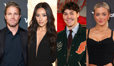 Stephen Amell, Shay Mitchell, Noah Beck and Livvy Dunne