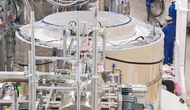 University of Minnesota researchers are working on the design of the low-background shield, which creates a zone free of trace radioactivity that could overwhelm the faint dark matter signal. Credit: Greg Stewart/SLAC National Accelerator Laboratory