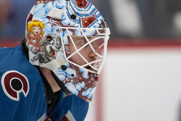 Goaltender Scott Wedgewood (41) of the Colorado Avalanche looks on during the second period of game one of the first round of the 2026 Stanley Cup Playoffs against the Los Angeles Kings on Sunday, April 19, 2026, at Ball Arena in Denver. (Photo by Timothy Hurst/The Denver Post)
