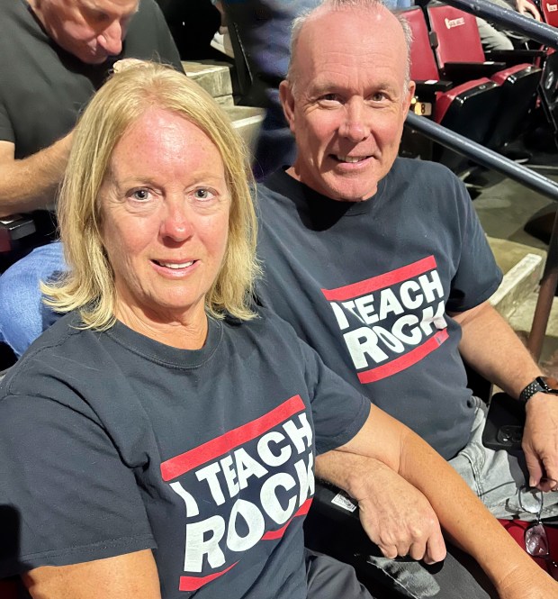 Barbara and John Appleby, of Jupiter, at a Bruce Springsteen concert at Amerant Bank Arena in Sunrise on Thursday, April 23, 2026. (Ben Crandell/South Florida Sun Sentinel)