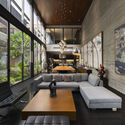 © DOF Sky|Ground TN House / IDIN Architects - Interior Photography, Living Room, Sofa, Table, Chair, Lighting, Glass