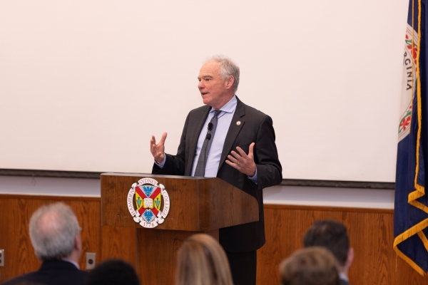 Senator Tim Kaine Gives Heinemann Lecture