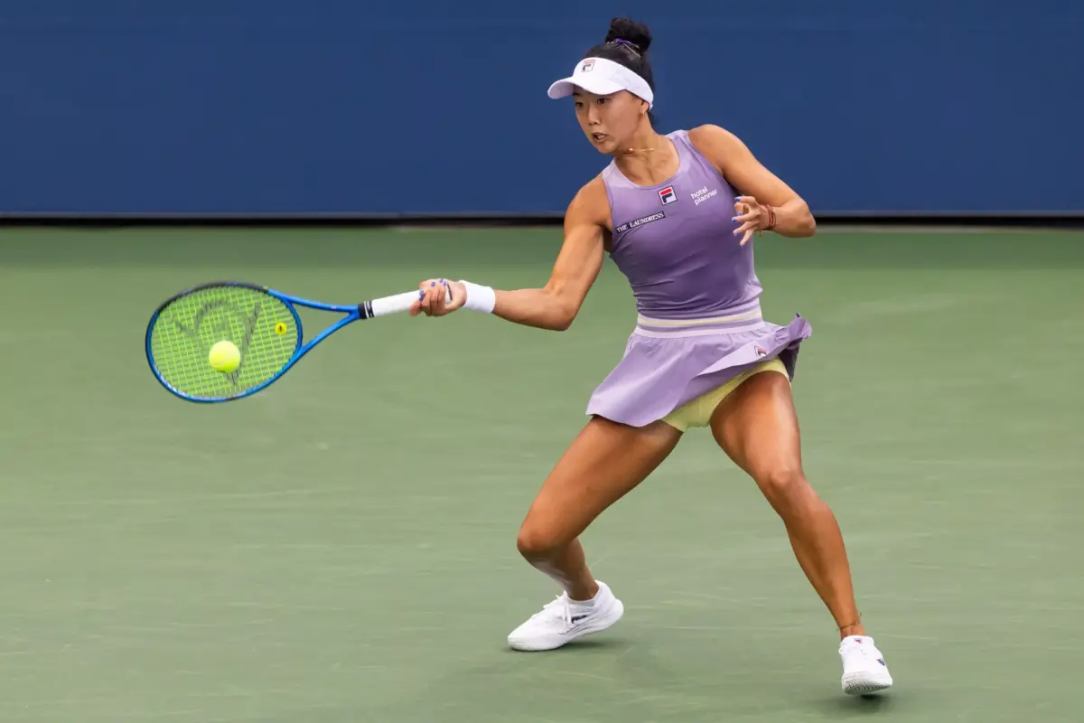 Ann Li in action ahead of WTA Jiujiang.