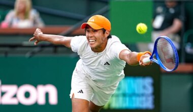 Learner Tien in action at Indian Wells.