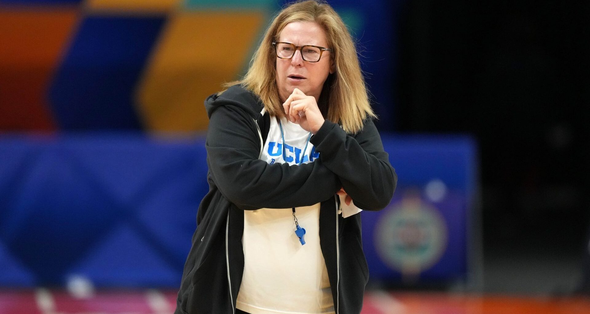 Apr 2, 2026; Phoenix, AZ, USA; UCLA Bruins head coach Cori Close during practice prior to a 2026 NCAA Final Four women's basketball semifinal at Mortgage Matchup Center