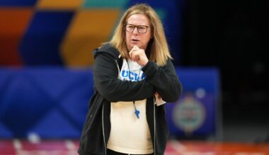 Apr 2, 2026; Phoenix, AZ, USA; UCLA Bruins head coach Cori Close during practice prior to a 2026 NCAA Final Four women's basketball semifinal at Mortgage Matchup Center