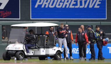 Tigers’ Parker Meadows to IL with concussion, broken arm following outfield collision