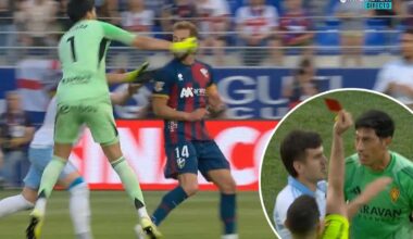 Red-carded goalkeeper punches opponent in face as game descends into chaos