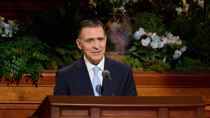 Elder Eduardo F. Ortega, General Authority Seventy, speaks during the Saturday afternoon session of the 196th Annual General Conference of The Church of Jesus Christ of Latter-day Saints in the Conference Center in Salt Lake City on April 4, 2026.