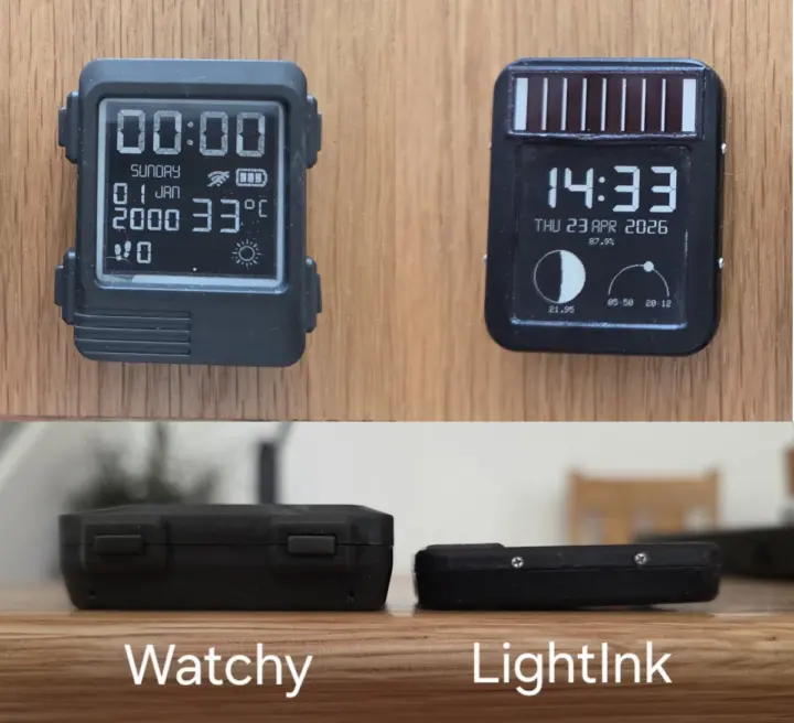 Watchy vs LightInk E Ink smartwatches