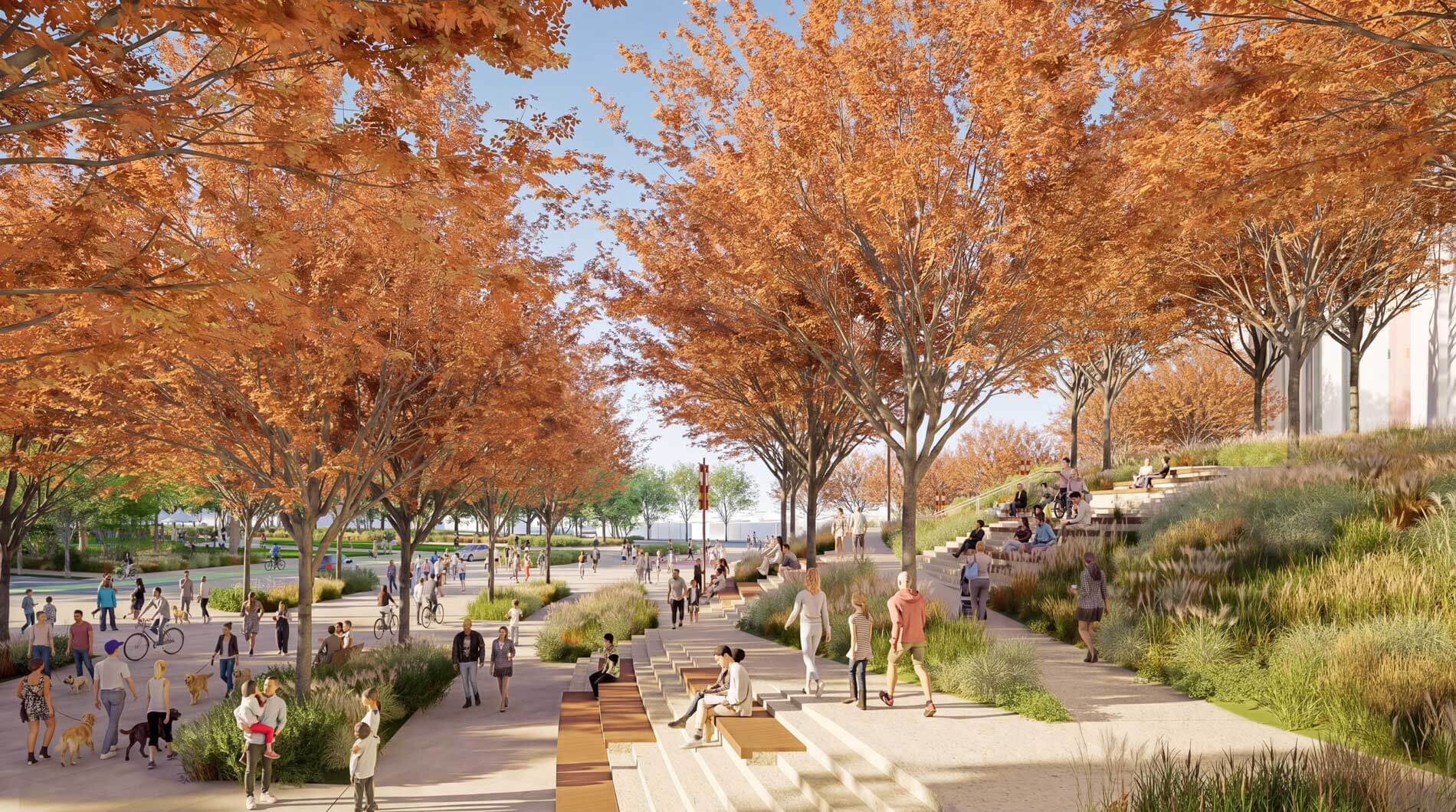 stairs will be built into a grassy hill
