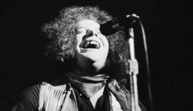 Mountain&rsquo;s Leslie West performing onstage in the late 1960s