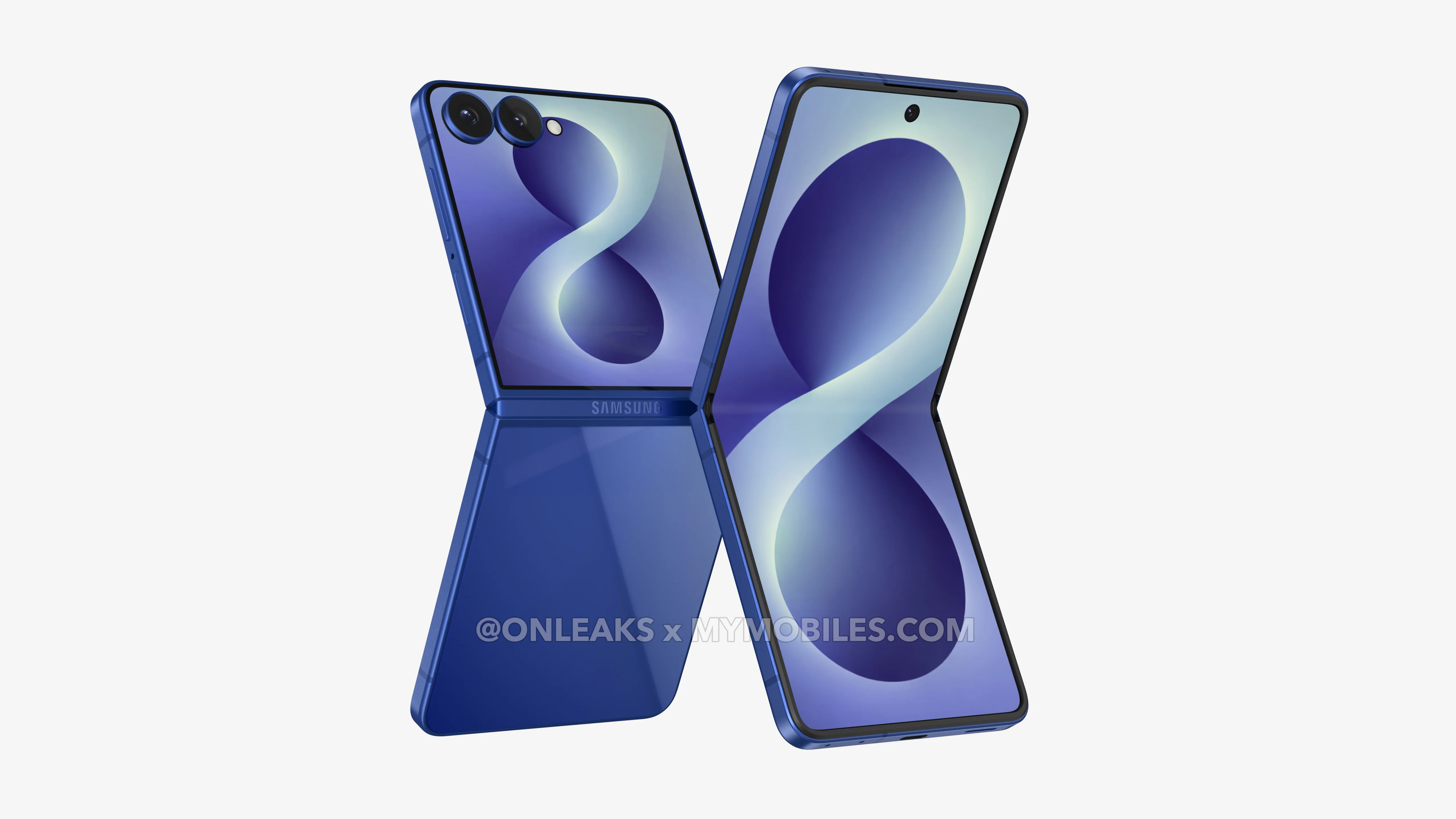 screen and back of the Galaxy Z Flip 8 based on CAD renders