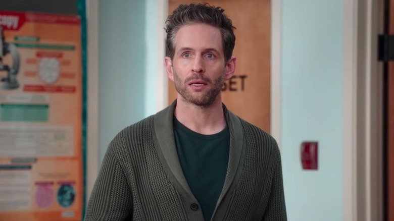 Jack Griffin (Glenn Howerton) stands shocked in a classroom in A.P. Bio
