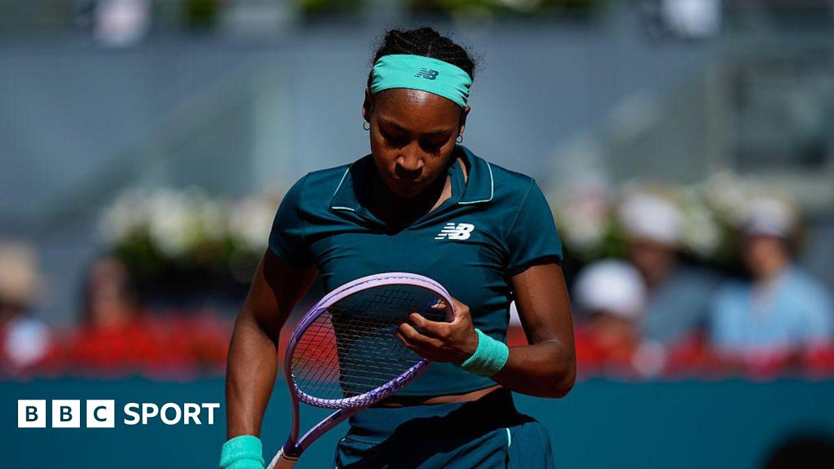 Coco Gauff in action against Sorana Cirstea at the Madrid Open