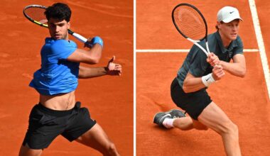 Carlos Alcaraz and Jannik Sinner will meet Sunday for the Monte-Carlo title.