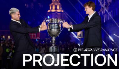 Carlos Alcaraz and Jannik Sinner at the 2025 Nitto ATP Finals.